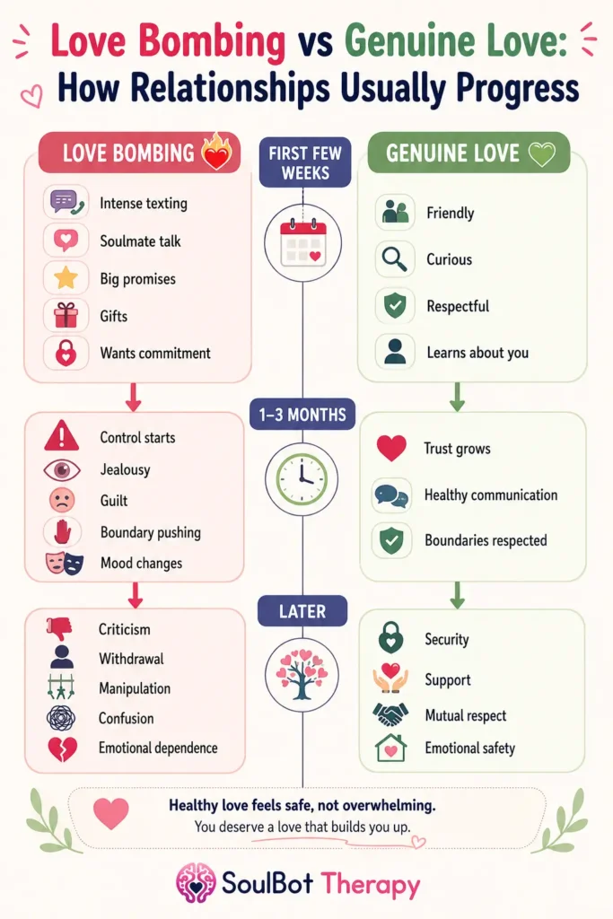 love bombing vs genuine love